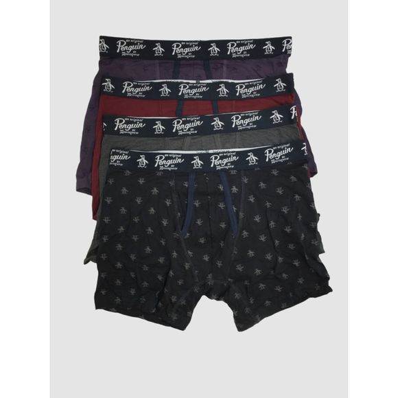 PENGUIN Intimates 4 Pack Black Boxer Brief Underwear L - Picture 1 of 1